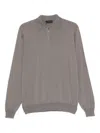 Dell'oglio Zip-neck Polo Shirt In Gray