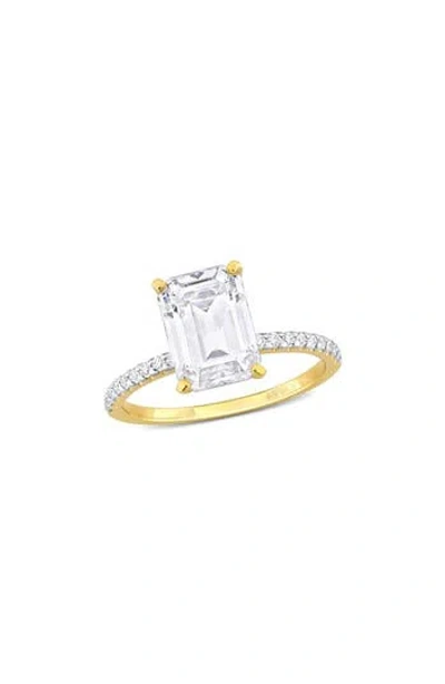 Delmar 10k Gold Created Moissanite Engagement Ring In White/yellow Gold