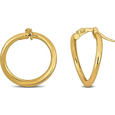 Delmar 14k Yellow Gold Contorted Frontal Hoop Earrings