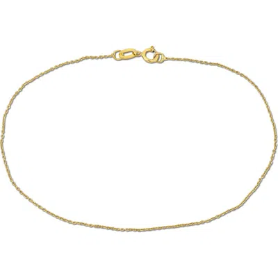 Delmar 14k Yellow Gold Diamond Cut Cable Chain Bracelet