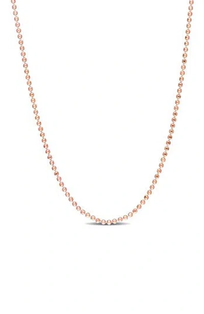 Delmar 1.5mm Oval Ball Chain Necklace In Pink