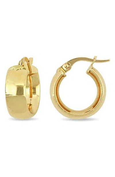 Delmar 15mm Satin Finish Hoop Earrings In Gold