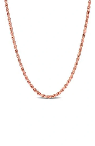 Delmar 2.2mm Rope Chain Necklace In Rose