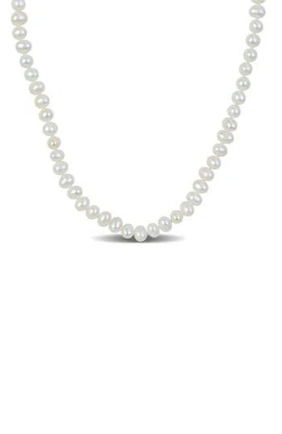Delmar 3-4mm Cultured Freshwater Pearl Necklace In White
