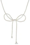 Delmar 3.5-9.5mm Cultured Freshwater Pearl Bow Necklace In White