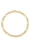 Delmar 3.8mm Figaro Link Bracelet In Yellow