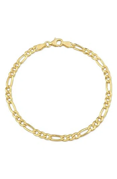 Delmar 3.8mm Figaro Link Bracelet In Yellow