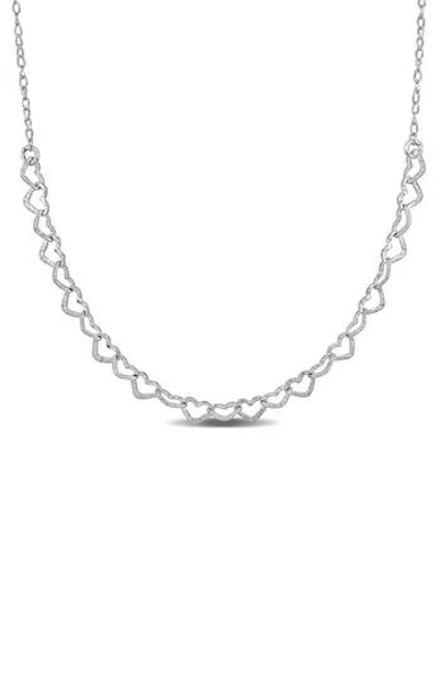 Delmar 4.5mm Heart Link Necklace In Metallic