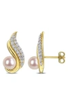 Delmar 6-6.5mm Cultured Freshwater Pearl Stud Earrings In Gold