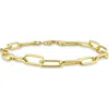 Delmar 6mm Paper Clip Chain Bracelet In Gold