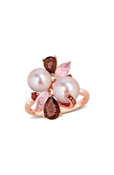 Delmar 7-8.5mm Pink Cultured Freshwater Pearl Ring