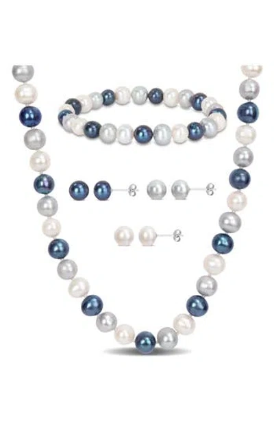 Delmar 8-8.5mm Multi-color Cultured Freshwater Pearl Necklace In White