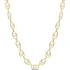Delmar 8–8.5mm Cultured Freshwater Pearl & Cz Oval Chain Necklace In Gold/white