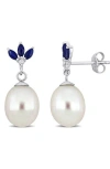 Delmar 9-9.5mm Cultured Freshwater Pearl & Diamond Drop Earrings In White