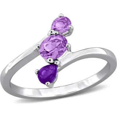 Delmar Amethyst Bypass Ring In Metallic