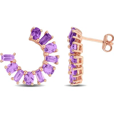 Delmar Amethyst Multi Cut J-hoop Earrings In Purple