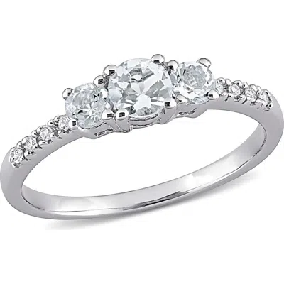 Delmar Aquamarine & Diamond Ring In Metallic