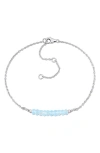 Delmar Beaded Chain Bracelet In Blue Topaz