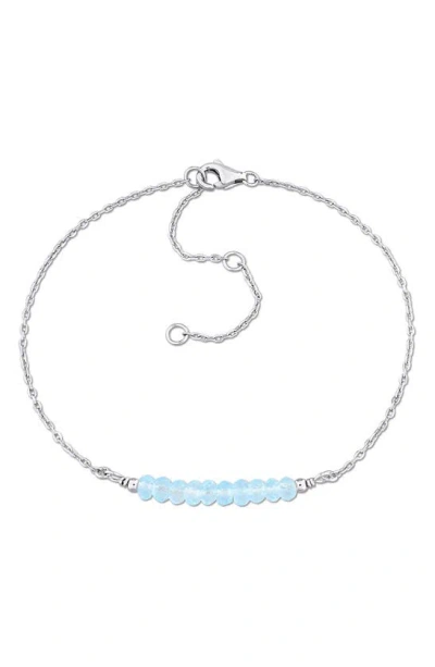 Delmar Beaded Chain Bracelet In Blue Topaz