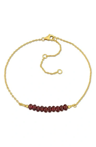 Delmar Beaded Chain Bracelet In Garnet