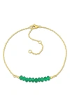 Delmar Beaded Chain Bracelet In Green Onyx
