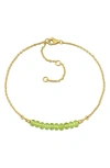 Delmar Beaded Chain Bracelet In Peridot