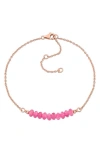 Delmar Beaded Chain Bracelet In Pink Tourmaline