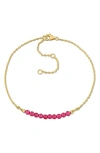 Delmar Beaded Chain Bracelet In Ruby