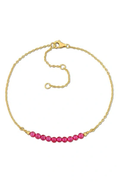 Delmar Beaded Chain Bracelet In Ruby