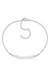 Delmar Beaded Chain Bracelet In White Topaz