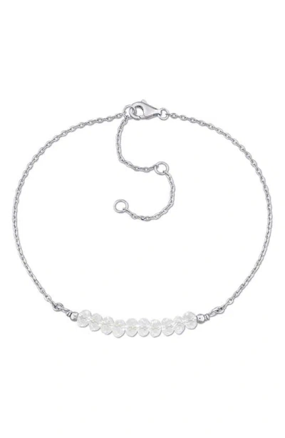 Delmar Beaded Chain Bracelet In White Topaz