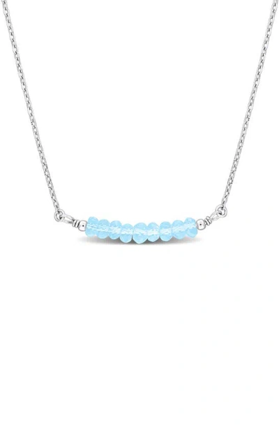 Delmar Beaded Chain Necklace In Blue Topaz