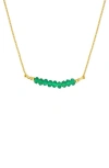 Delmar Beaded Chain Necklace In Green Onyx