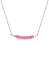 Delmar Beaded Chain Necklace In Pink Tourmaline