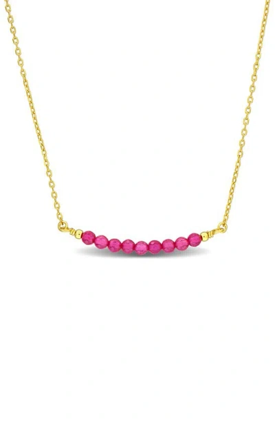Delmar Beaded Chain Necklace In Ruby
