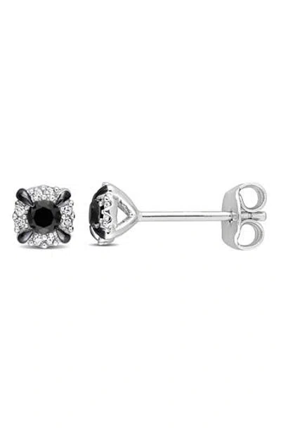Delmar Black & White Diamond Stud Earrings