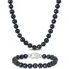 Delmar Black Cultured Freshwater Pearl Necklace & Bracelet Set In Black