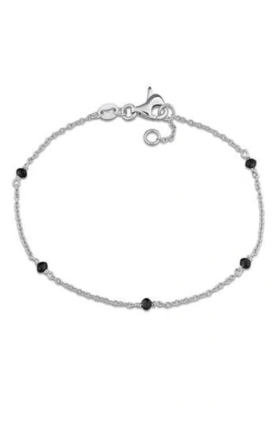 Delmar Black Diamond Bead Station Bracelet