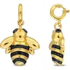 Delmar Black Diamond Bumblebee Drop Earrings In Gold