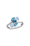 Delmar Blue Topaz Cluster Ring In Pattern
