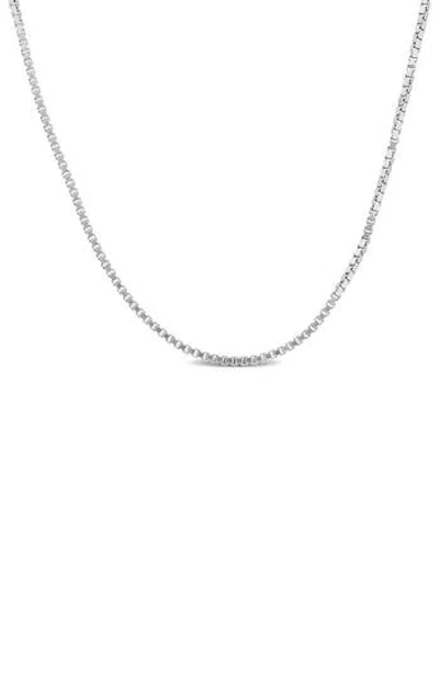 Delmar Box Link Chain Necklace, 0.65mm In Silver