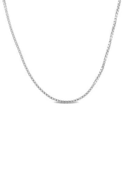 Delmar Box Link Chain Necklace, 0.65mm In Metallic