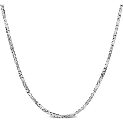 Delmar Box Link Chain Necklace, 0.80mm In Silver