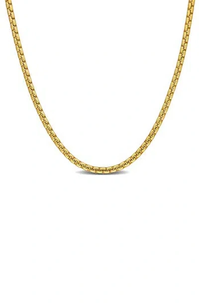 Delmar Box Link Chain Necklace, 1.10mm In Gold