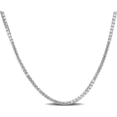 Delmar Box Link Chain Necklace, 1.10mm In Metallic
