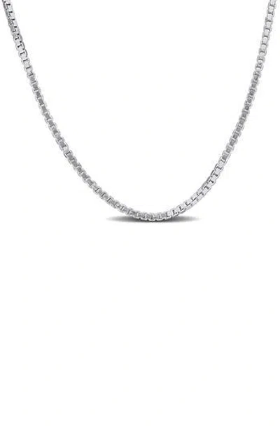 Delmar Box Link Chain Necklace, 1.10mm In Metallic