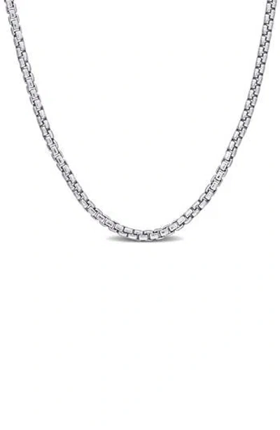 Delmar Box Link Chain Necklace, 1.40mm In Silver