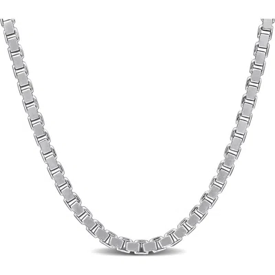 Delmar Box Link Chain Necklace, 1.90mm In Silver