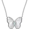 Delmar Butterfly Pendant Necklace In Aquamarine