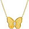 Delmar Butterfly Pendant Necklace In White